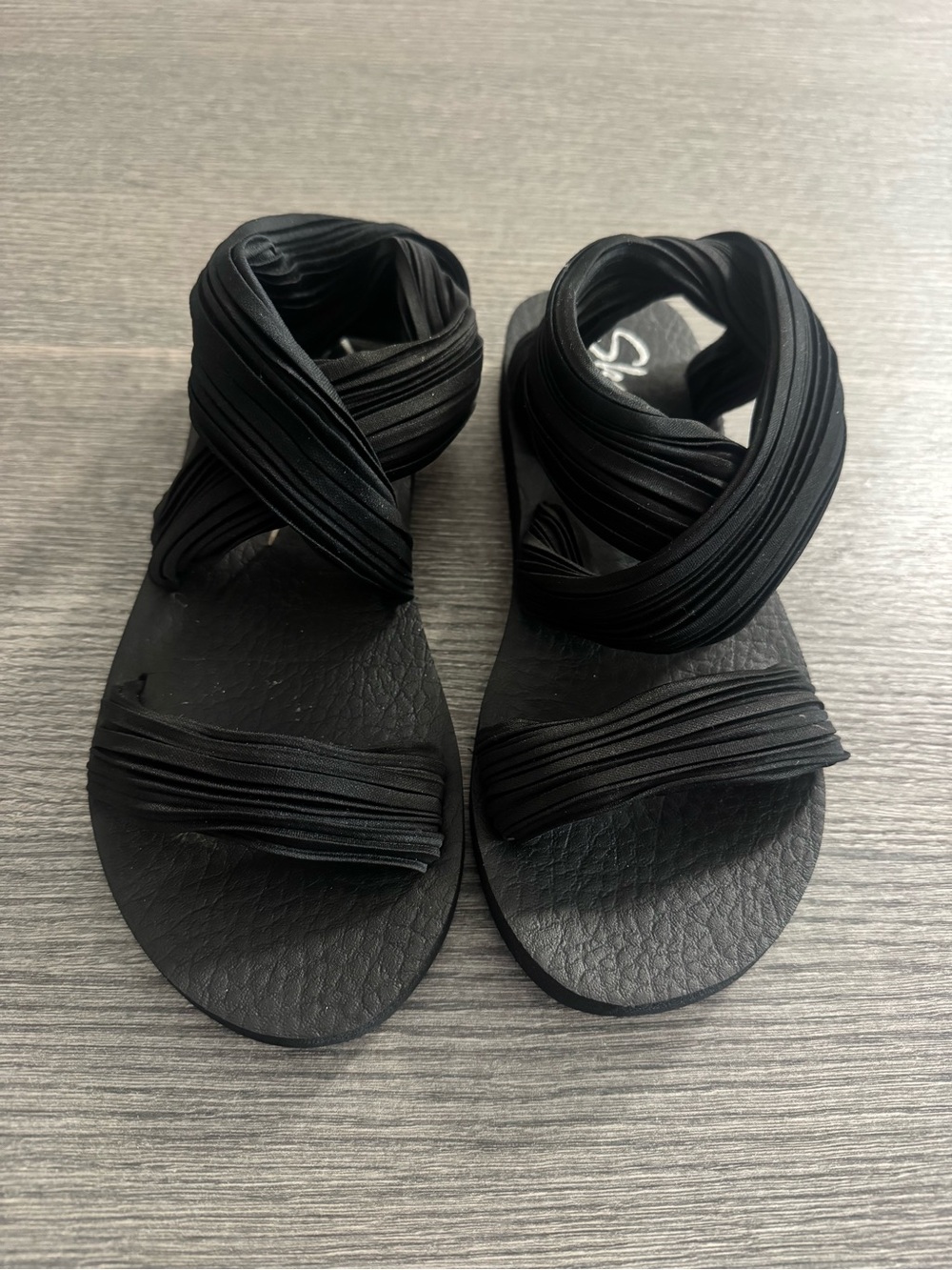 Skechers Cali Still Sky Sandals Yoga Foam Stretch Black Womens Size 7 - Picture 2 of 9